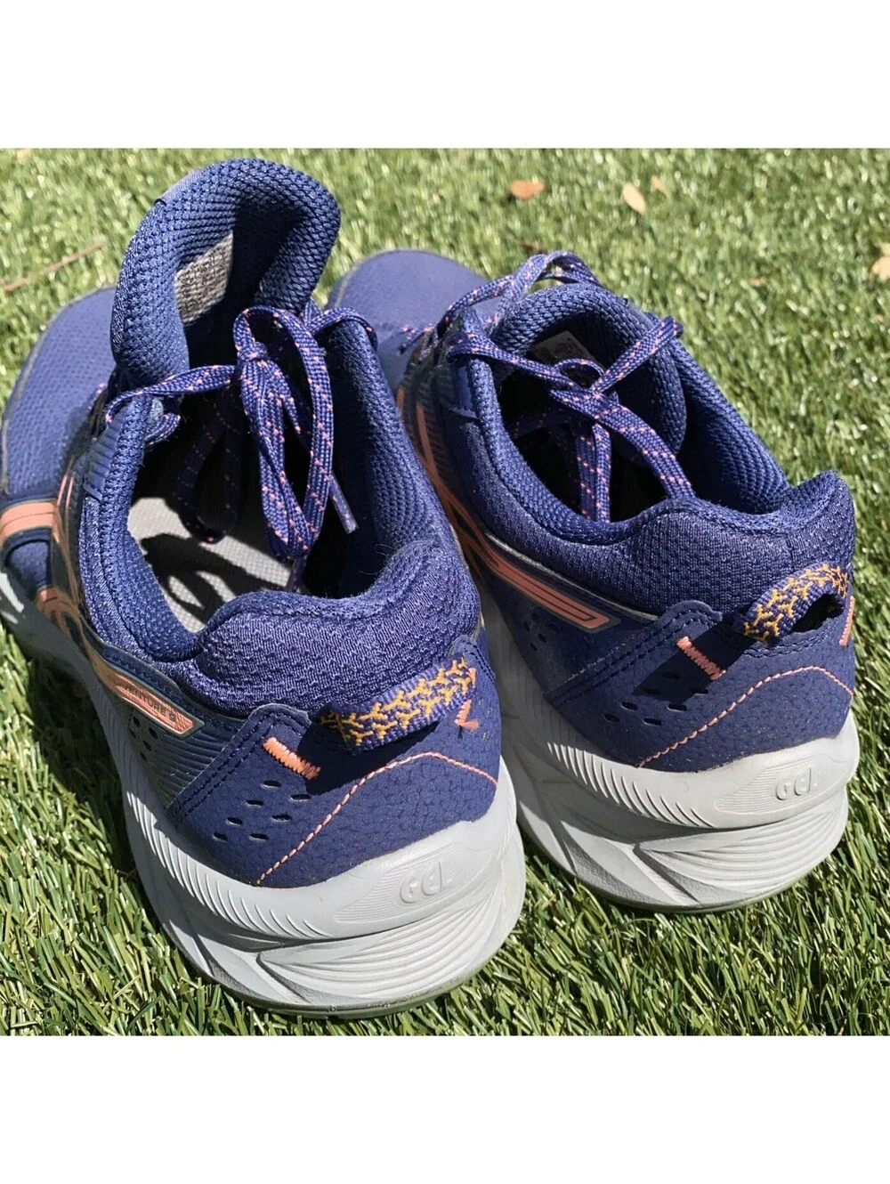 Asics GEL-Venture 9 Womens Sz 8 Wide Indigo Blue Papaya Trail Running Shoes
